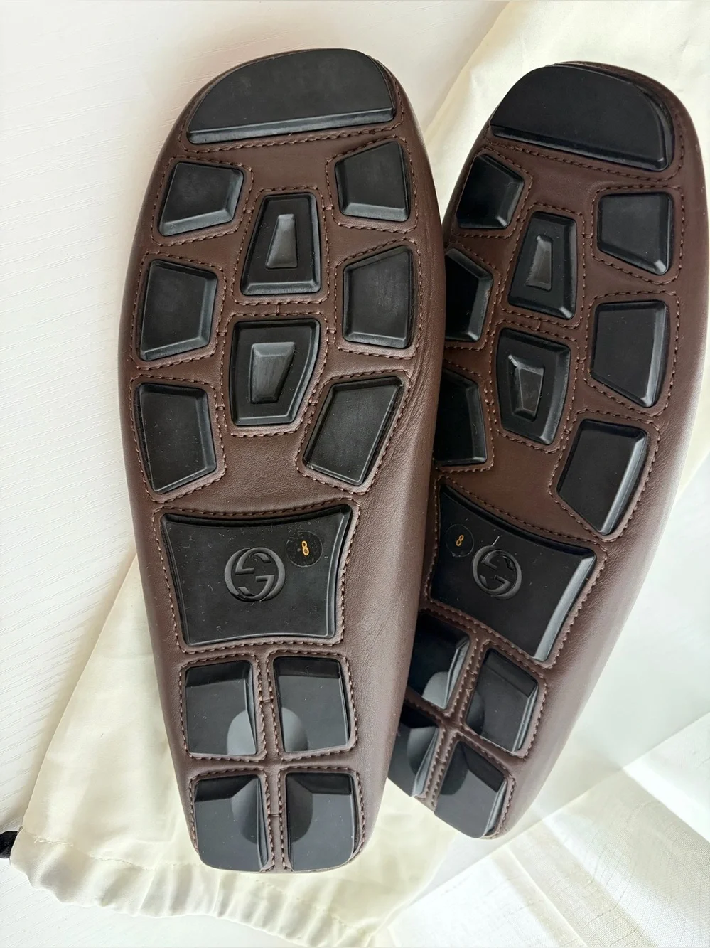 Gucci men’s driving loafers bee sz UK 8 US 9
